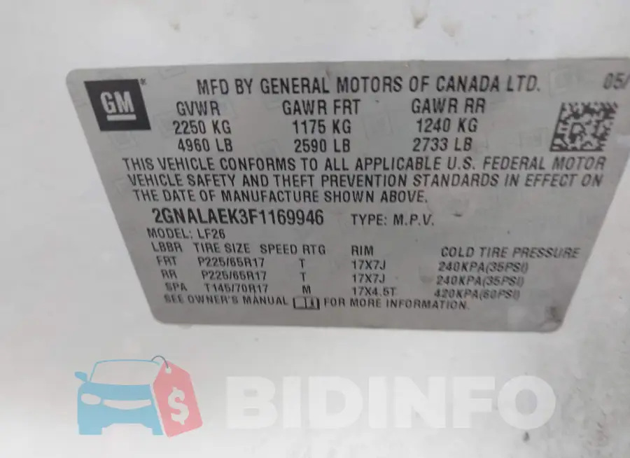 2GNALAEK3F1169946 Photo# 9