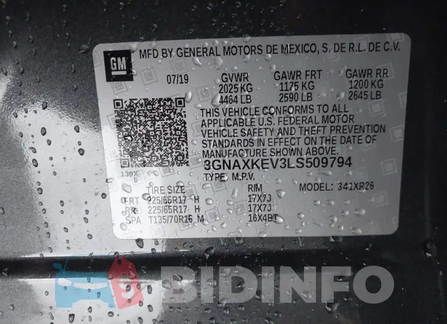 3GNAXKEV3LS509794 Photo# 9