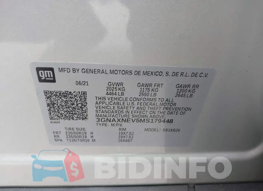3GNAXNEV5MS179448 Photo# 9
