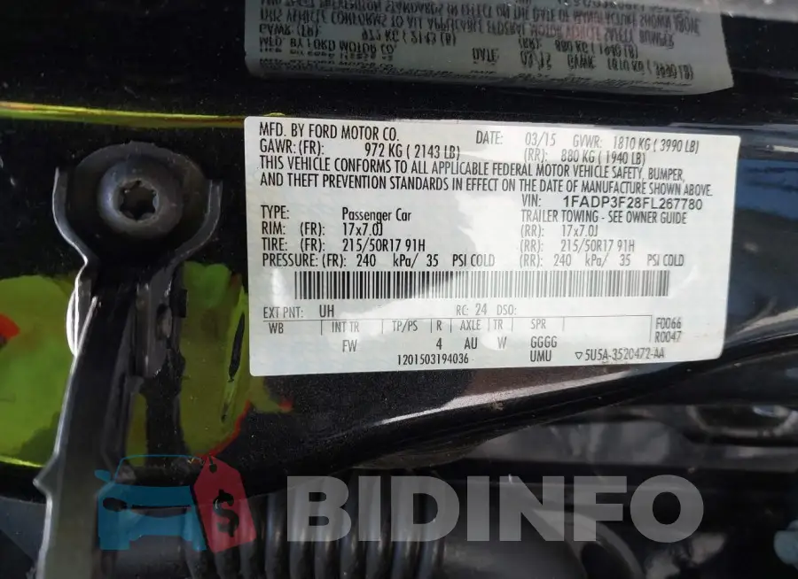 1FADP3F28FL267780 Photo# 9