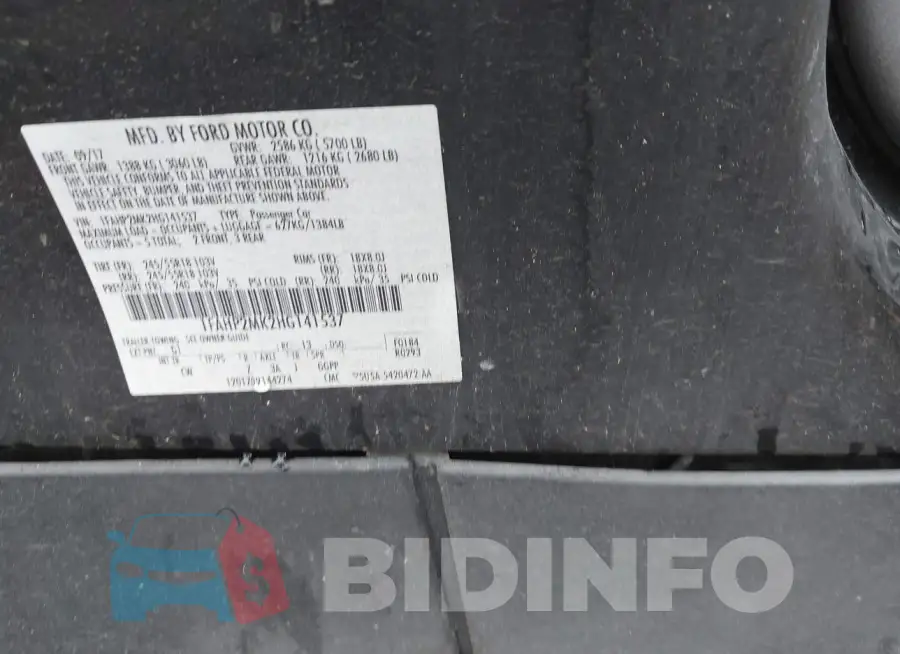 1FAHP2MK2HG141537 Photo# 9