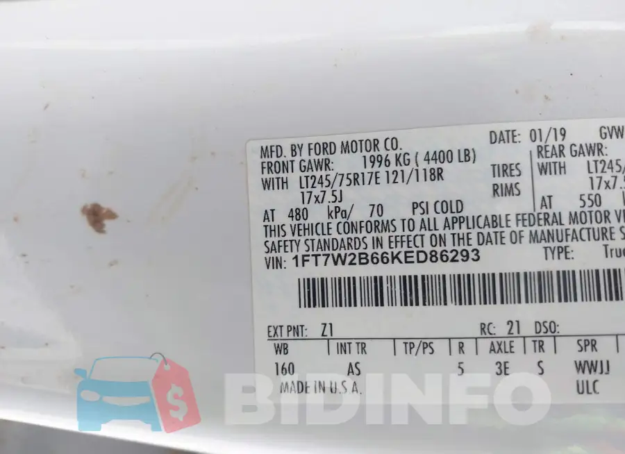 1FT7W2B66KED86293 Photo# 9