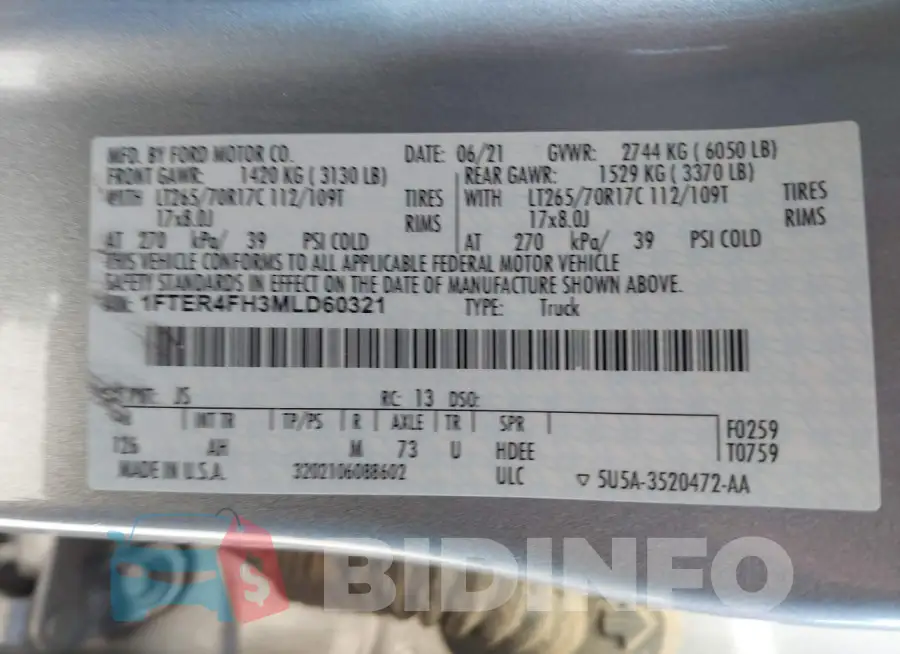 1FTER4FH3MLD60321 Photo# 9