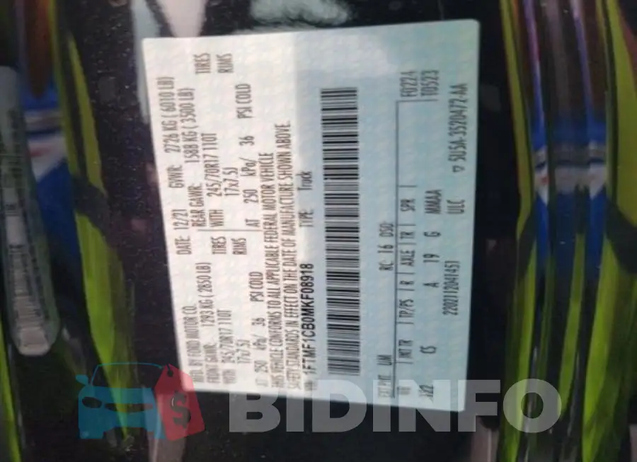 1FTMF1CB0MKF08918 Photo# 14