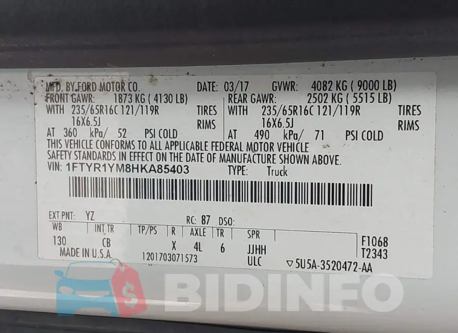 1FTYR1YM8HKA85403 Photo# 9