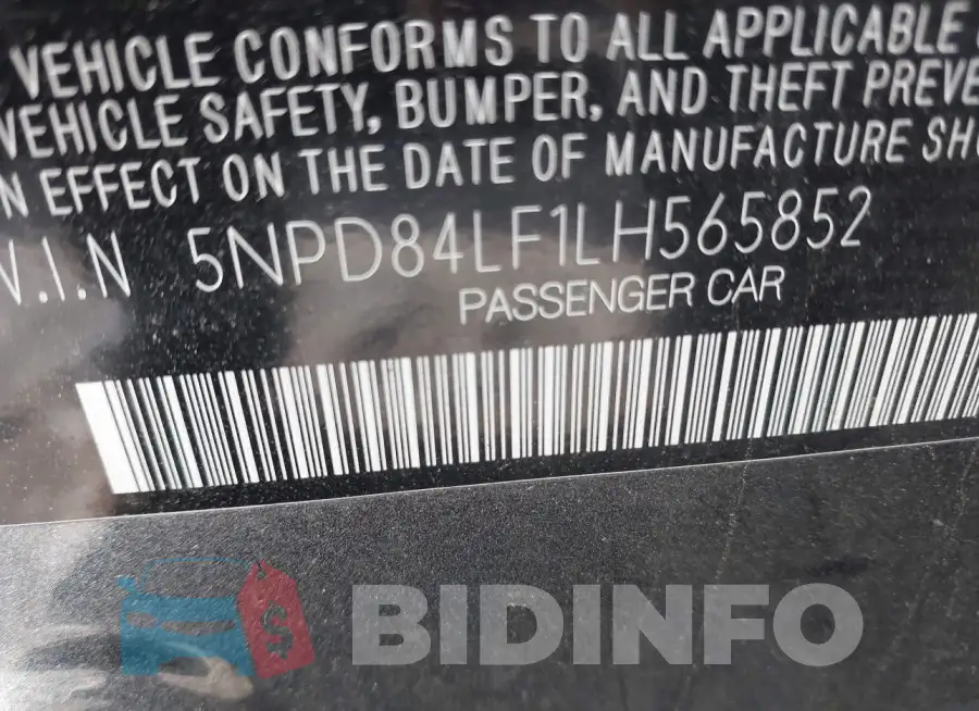 5NPD84LF1LH565852 Photo# 9