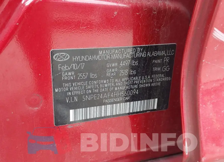 5NPE24AF4HH560094 Photo# 9