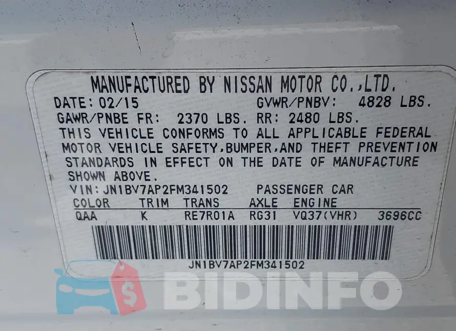 JN1BV7AP2FM341502 Photo# 9
