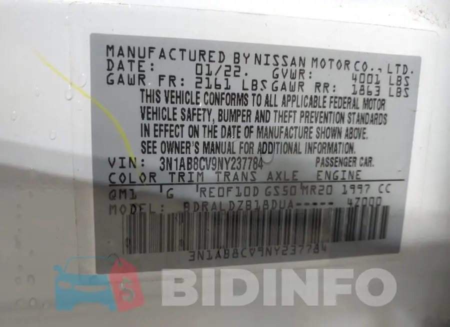3N1AB8CV9NY237784 Photo# 9