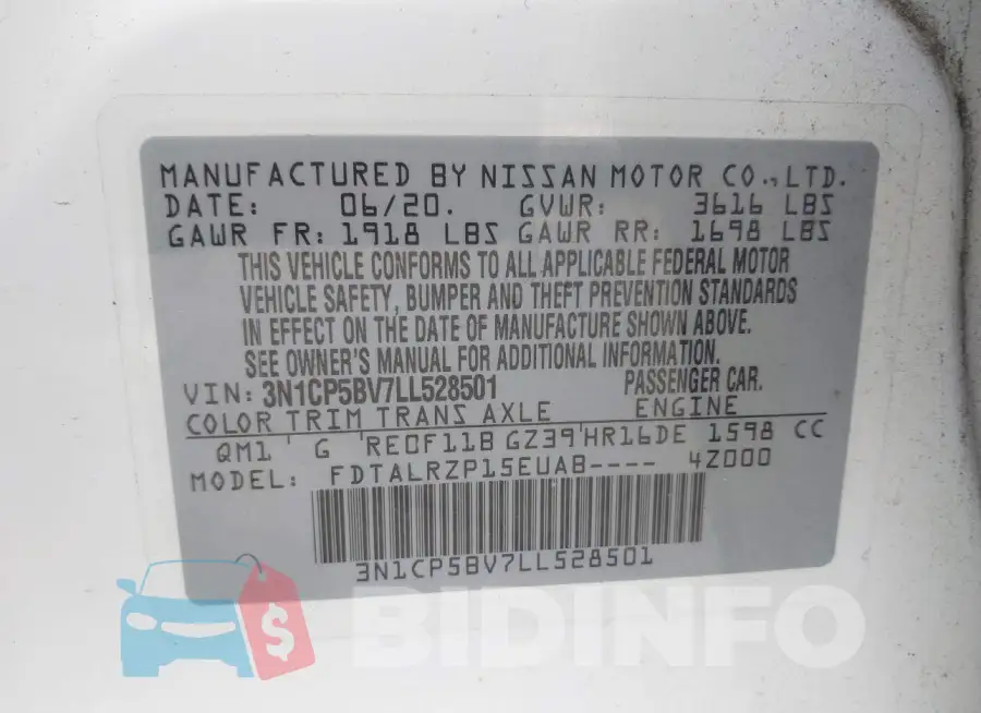 3N1CP5BV7LL528501 Photo# 9