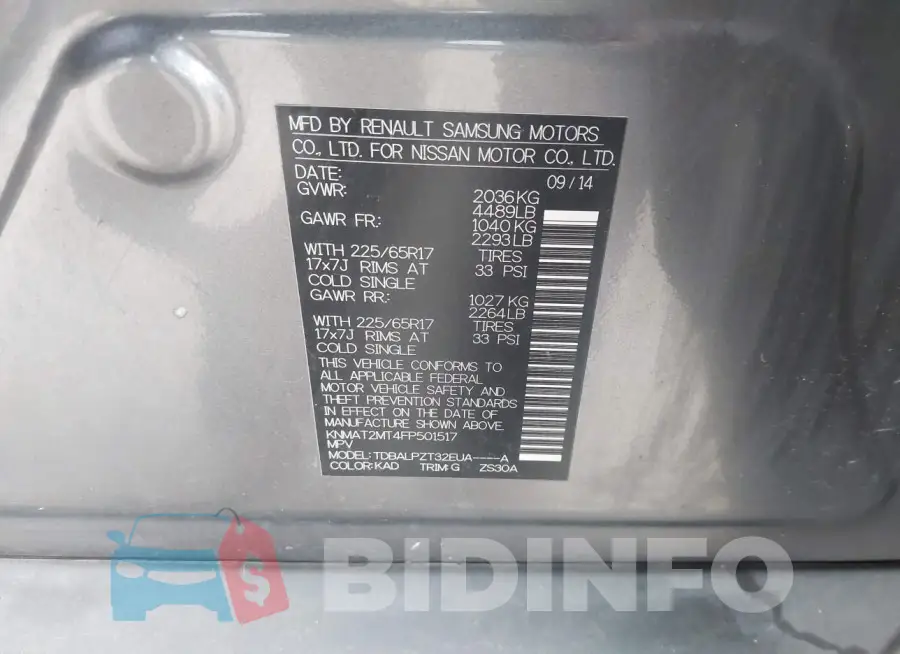 KNMAT2MT4FP501517 Photo# 9