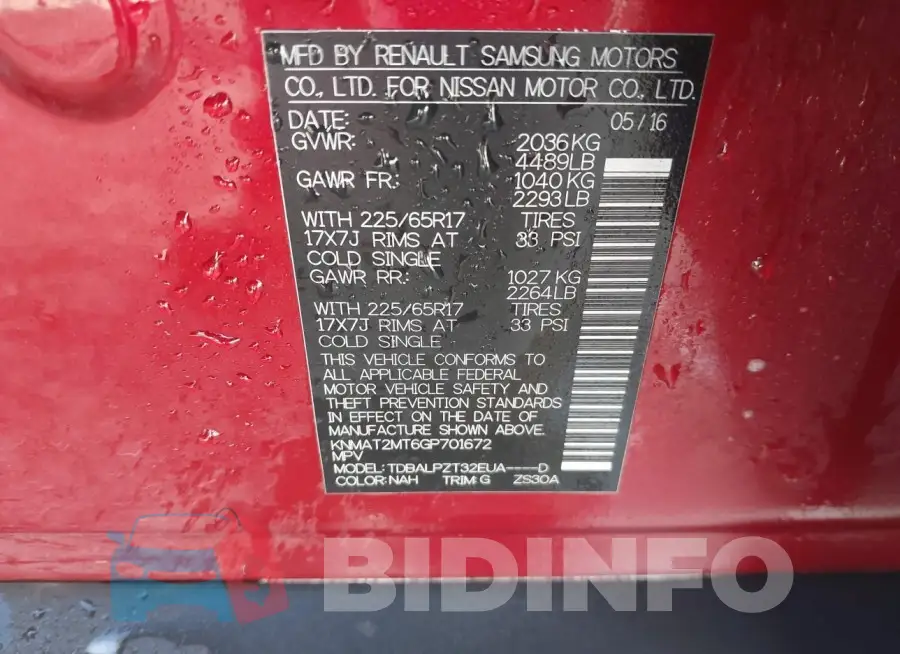 KNMAT2MT6GP701672 Photo# 9