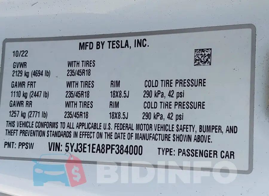 5YJ3E1EA8PF384000 Photo# 9