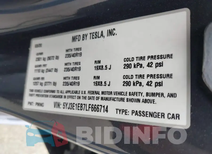 5YJ3E1EB7LF666714 Photo# 9