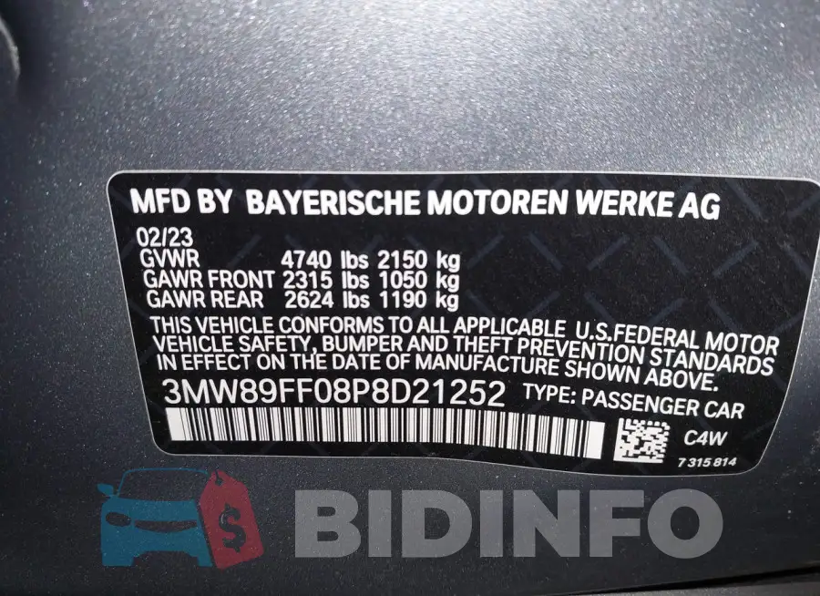 3MW89FF08P8D21252 Photo# 9