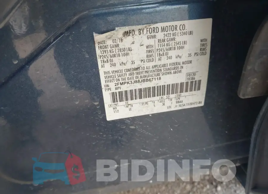2FMPK3J88JBB67118 Photo# 9
