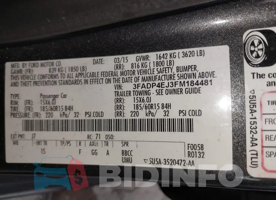 3FADP4EJ3FM184481 Photo# 9