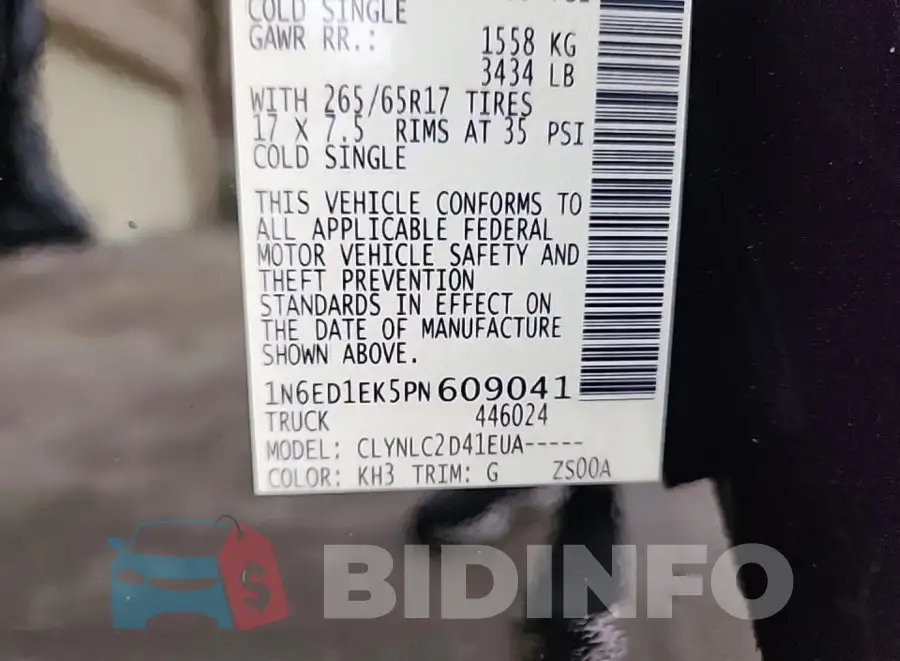 1N6ED1EK5PN609041 Photo# 8