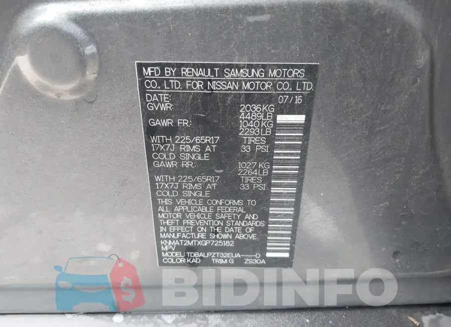 KNMAT2MTXGP725182 Photo# 9