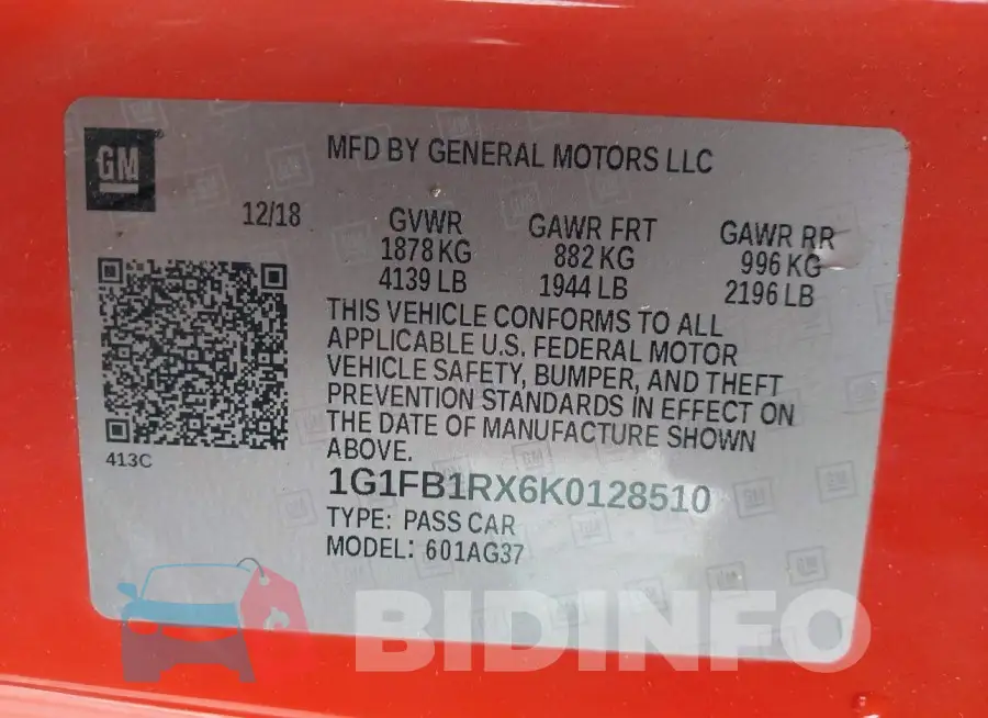 1G1FB1RX6K0128510 Photo# 9