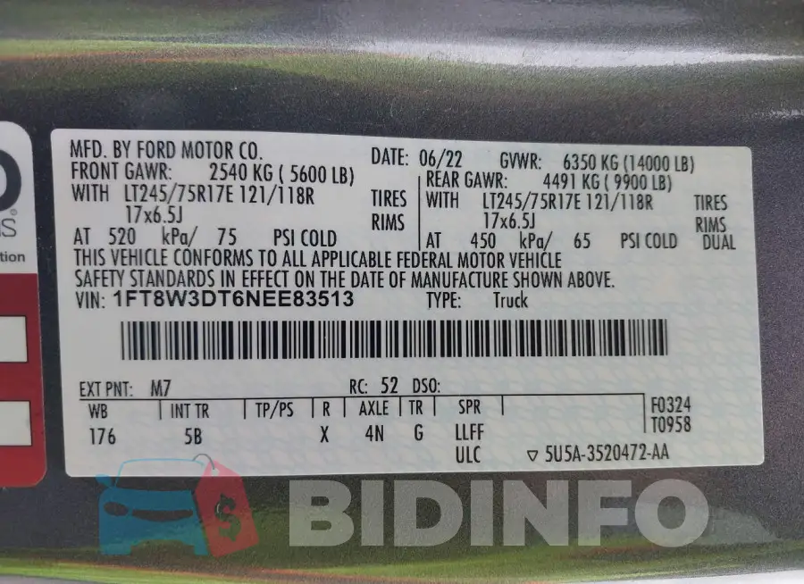 1FT8W3DT6NEE83513 Photo# 8