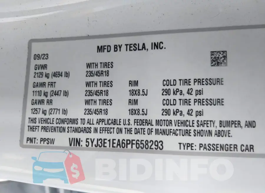 5YJ3E1EA6PF658293 Photo# 9