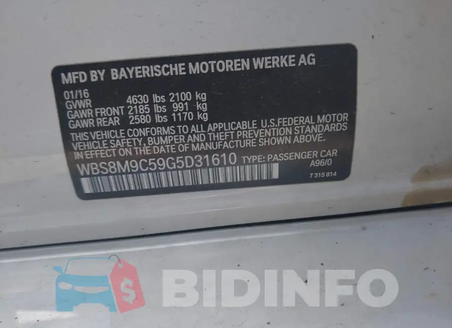 WBS8M9C59G5D31610 Photo# 9