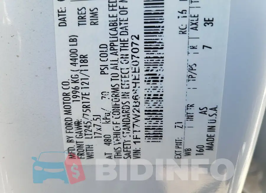 1FT7W2B68HEE07072 Photo# 23