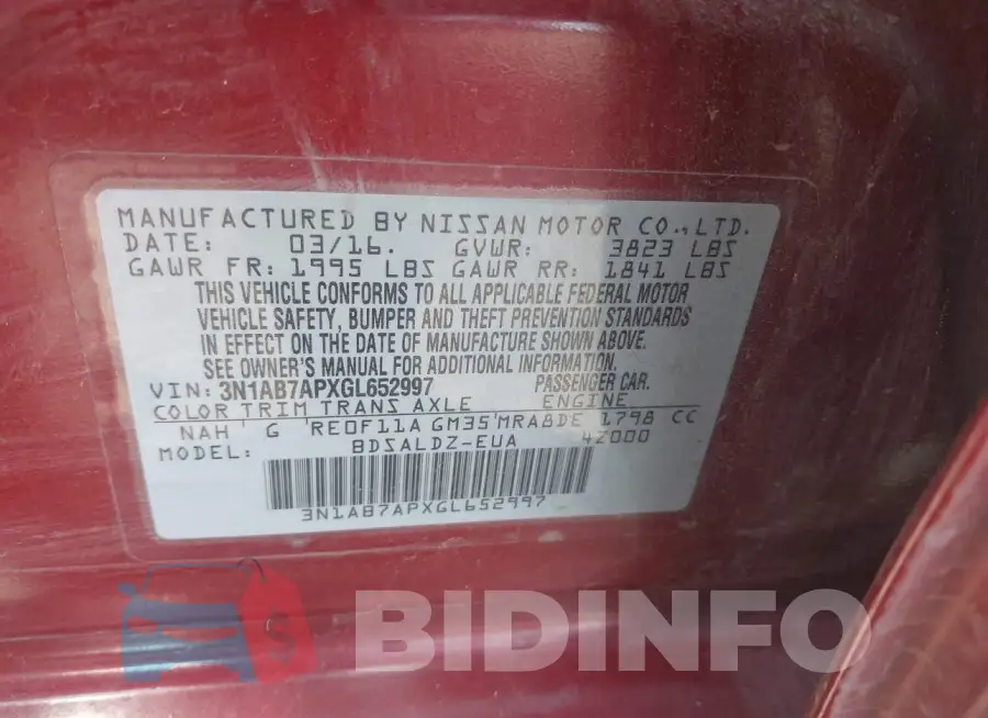 3N1AB7APXGL652997 Photo# 9