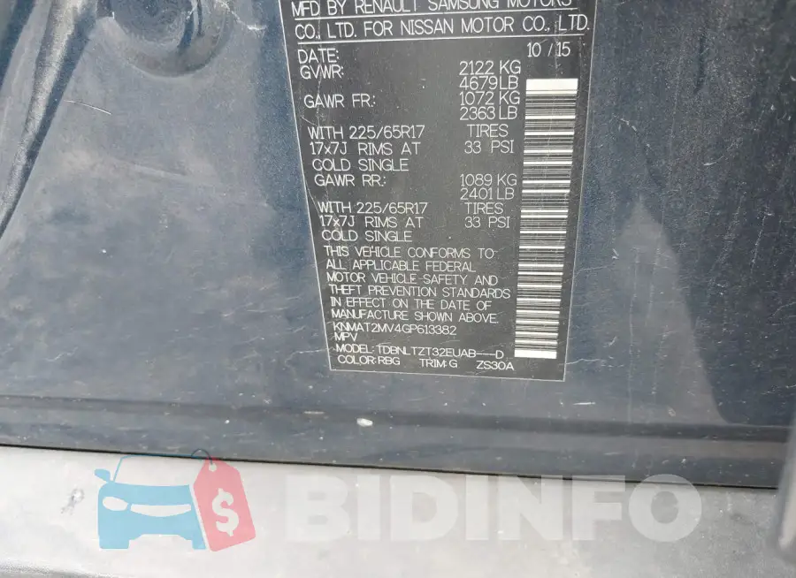 KNMAT2MV4GP613382 Photo# 9