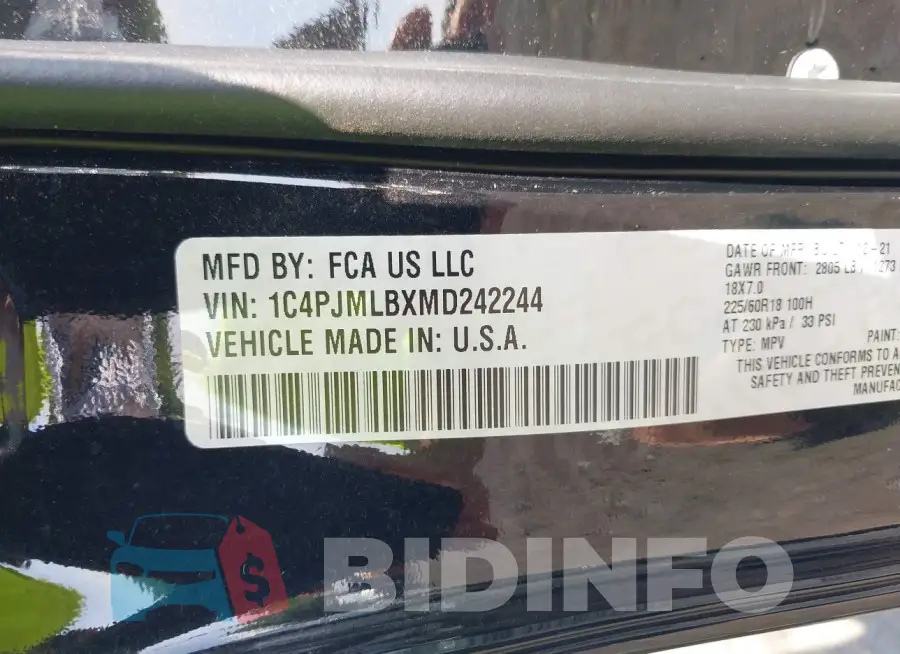 1C4PJMLBXMD242244 Photo# 9