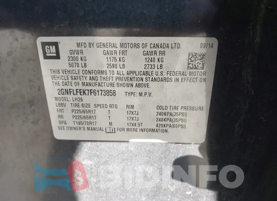 2GNFLFEK7F6173858 Photo# 9