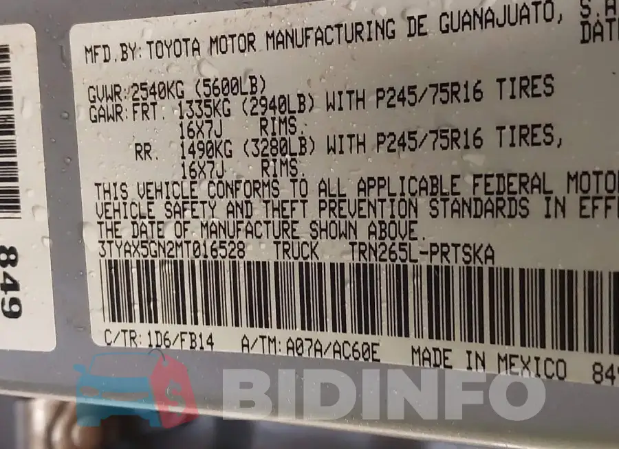 3TYAX5GN2MT016528 Photo# 9