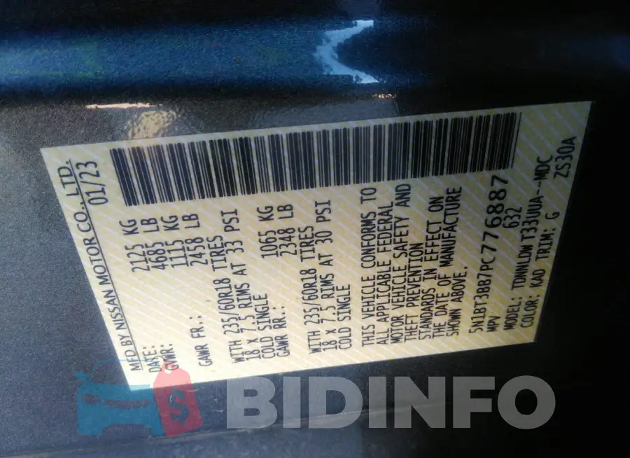 5N1BT3BB7PC776887 Photo# 9