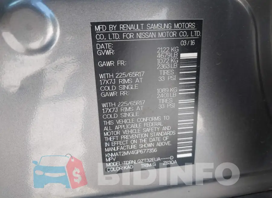 KNMAT2MV4GP677356 Photo# 9