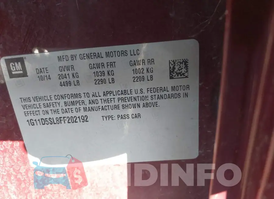 1G11D5SL8FF202192 Photo# 9
