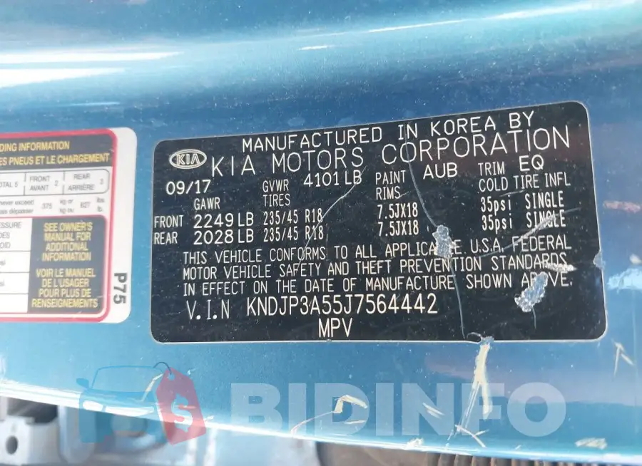 KNDJP3A55J7564442 Photo# 9