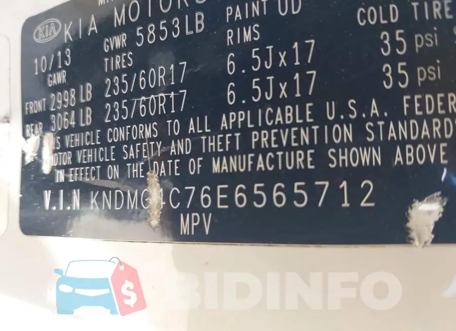 KNDMG4C76E6565712 Photo# 9