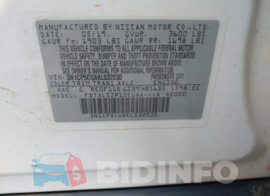 3N1CP5CU8KL532030 Photo# 9