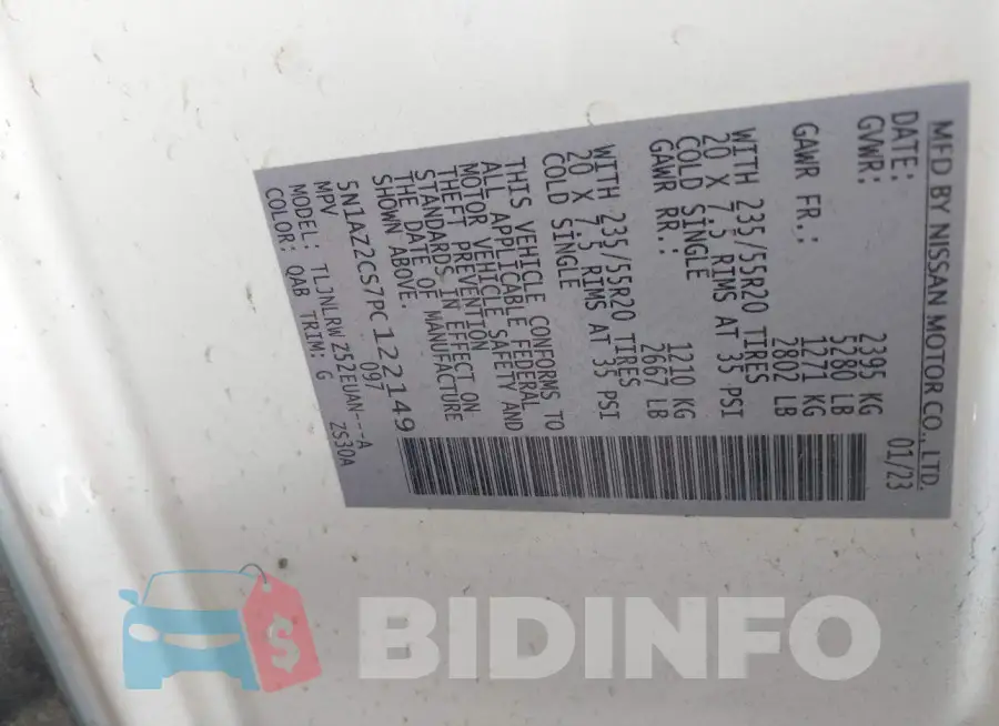 5N1AZ2CS7PC122149 Photo# 9