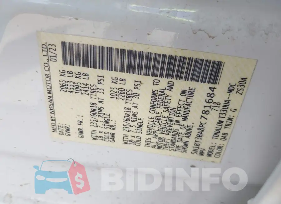 5N1BT3BA8PC781684 Photo# 9
