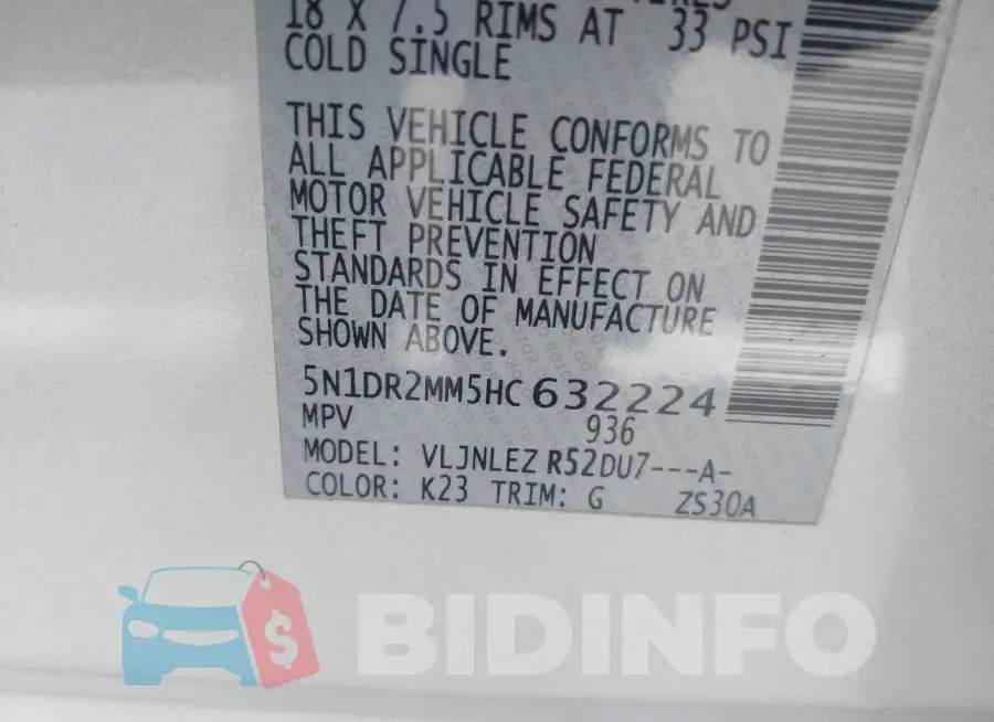 5N1DR2MM5HC632224 Photo# 9
