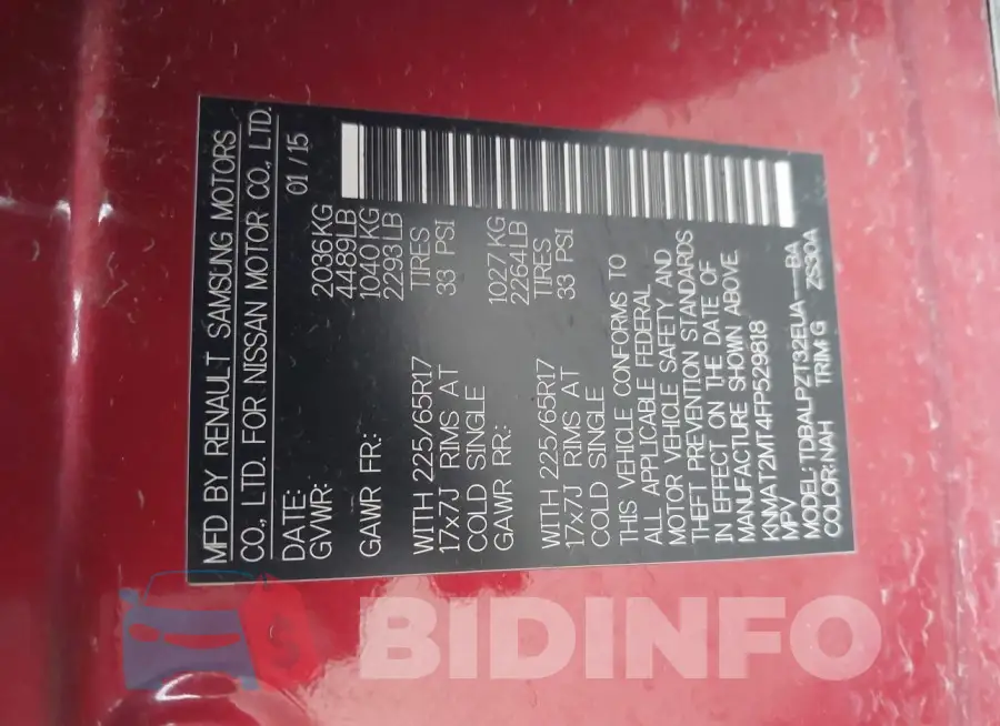 KNMAT2MT4FP529818 Photo# 9