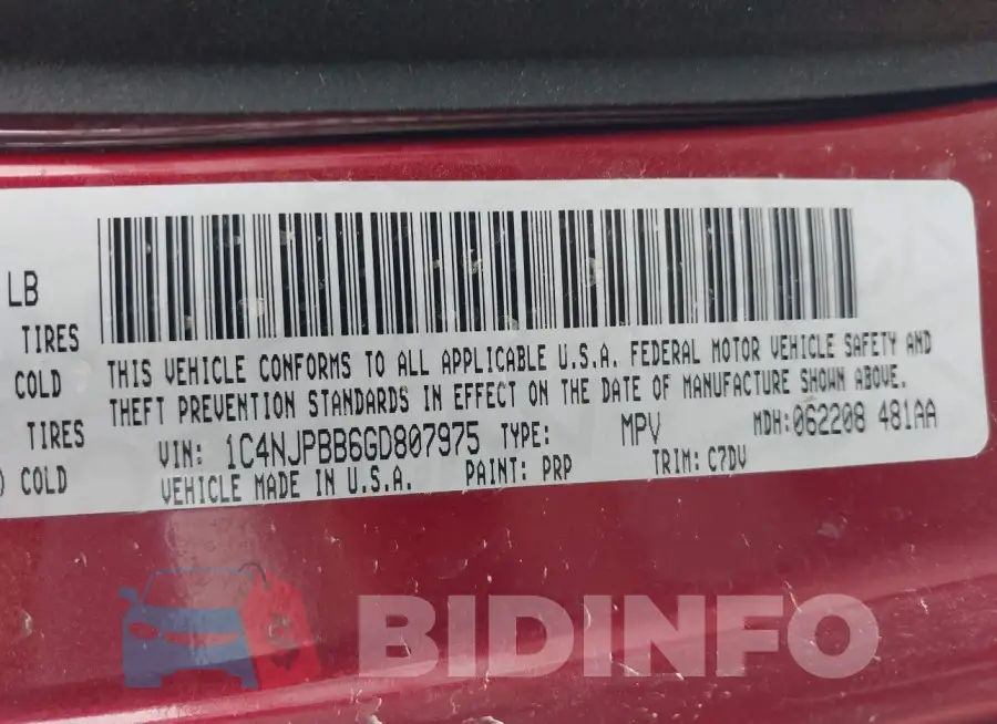 1C4NJPBB6GD807975 Photo# 9