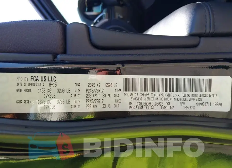 1C4RJEAG0FC109028 Photo# 9