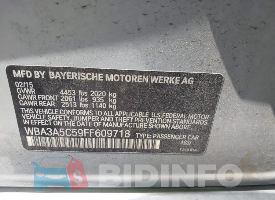 WBA3A5C59FF609718 Photo# 9
