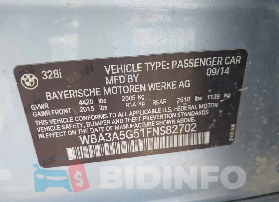 WBA3A5G51FNS82702 Photo# 9