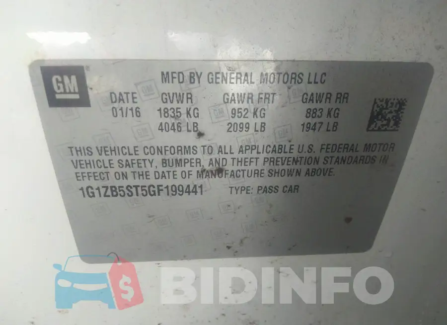 1G1ZB5ST5GF199441 Photo# 9