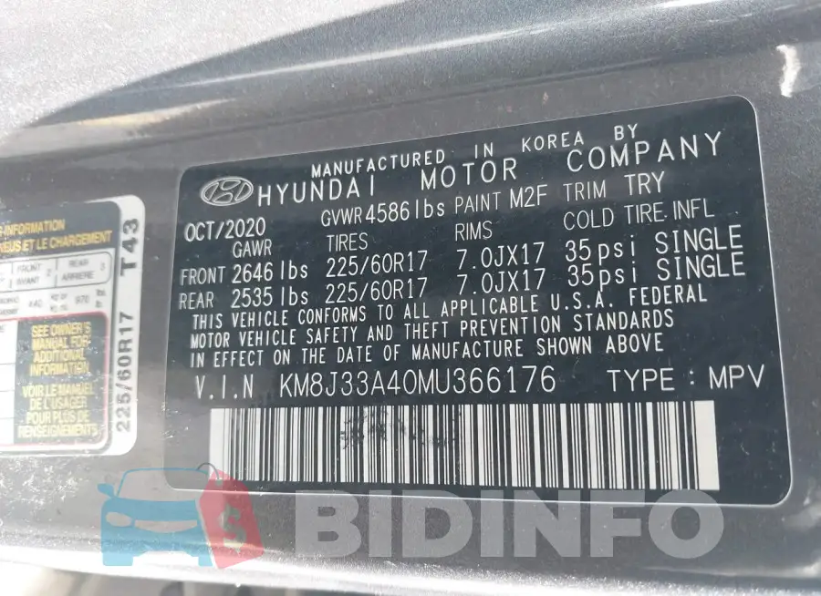 KM8J33A40MU366176 Photo# 9