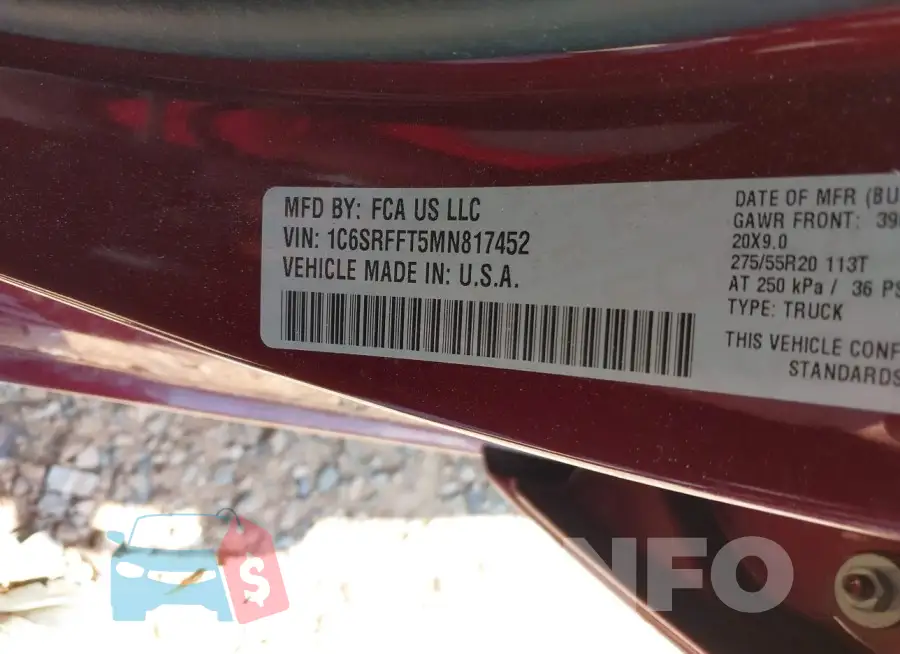 1C6SRFFT5MN817452 Photo# 9